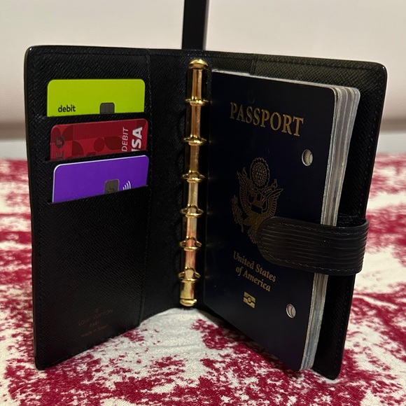Louis Vuitton Handbags - Louis Vuitton Black Leather Passport Cover/Agenda PM